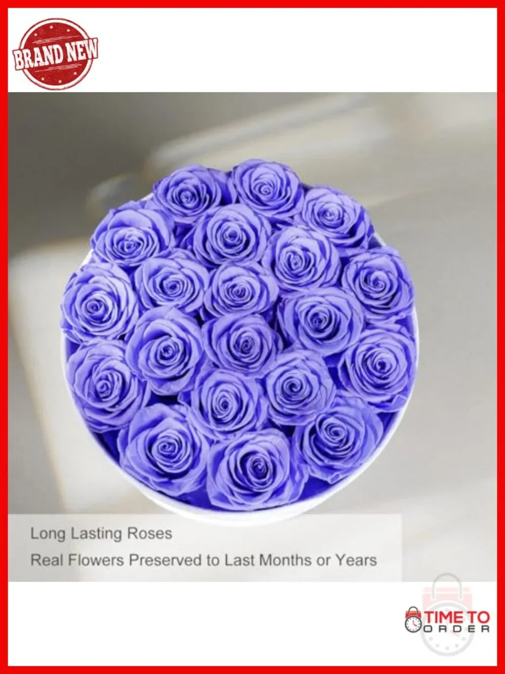 Preserved Roses Velvet Flower Box 20 Roses Romantic Gift for Her
